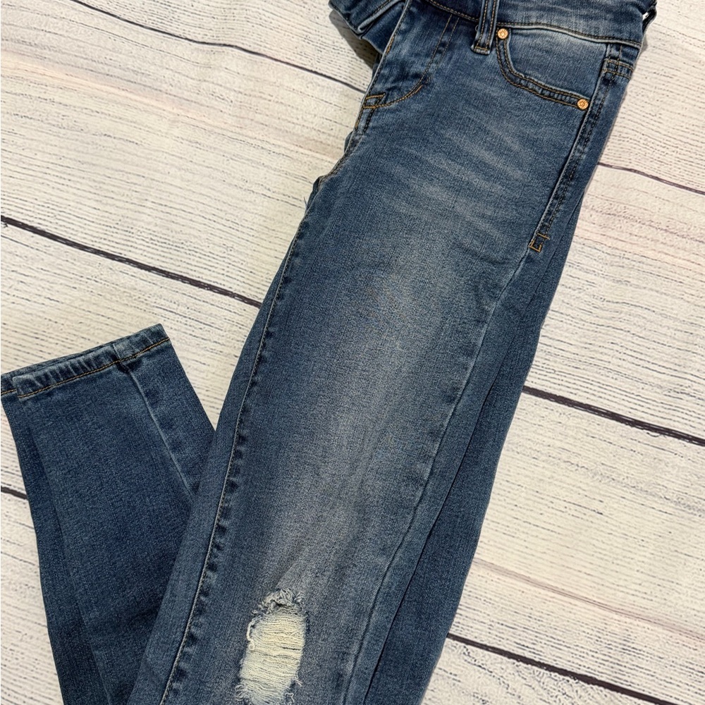 Celebrity Pink Blue Mid Rise Ankle Skinny Jeans